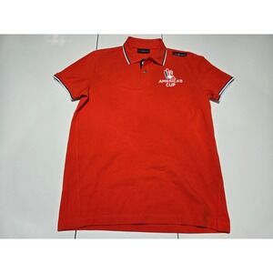 Sail Racing America's Cup Red Polo Shirt Pique Large Sport‎ Sailing